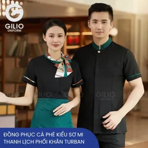 Đồng phục cà phê kiểu sơ mi đen