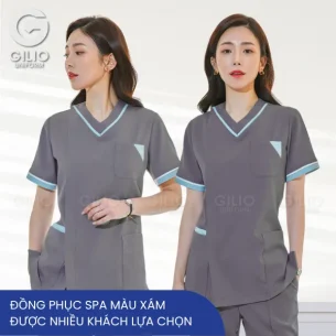 Đồng phục spa màu xám