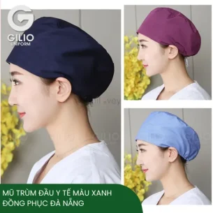 Mũ trùm đầu y tế màu xanh - Đồng phục Đà Nẵng