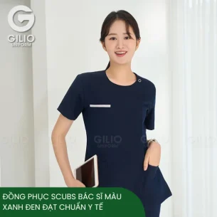 Đồng phục Scubs Bác sĩ màu xanh đen đạt chuẩn y tế