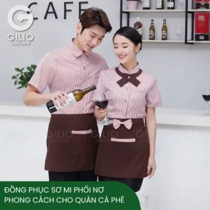 Đồng phục sơ mi phối nơ phong cách dành cho quán cà phê Đà Nẵng