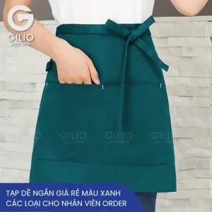 Tạp dề ngắn màu xanh