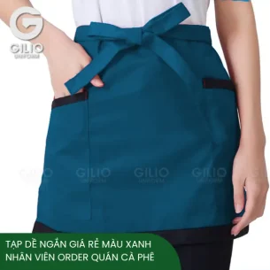 Tạp dề ngắn giá rẻ màu xanh các loại cho nhân viên order quán cà phê Đà Nẵng