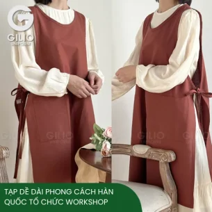 Tạp dề dài phong cách Hàn Quốc cho đơn vị tổ chức workshop