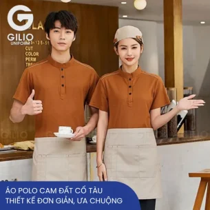 Áo polo cam đất cổ tàu