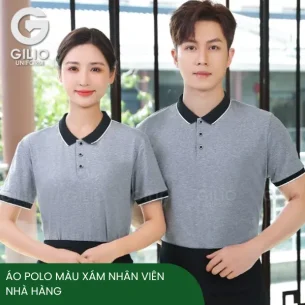 áo polo màu xám nhân viên nhà hàng