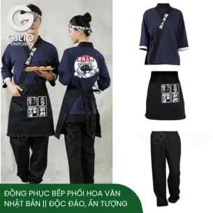 Đồng Phục Bếp Phối Hoa Văn Nhật Bản || Độc Đáo, Ấn Tượng