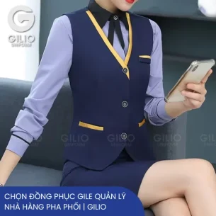 Đồng phục Gile quản lý nhà hàng pha phối