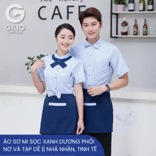 Sơ mi sọc xanh dương