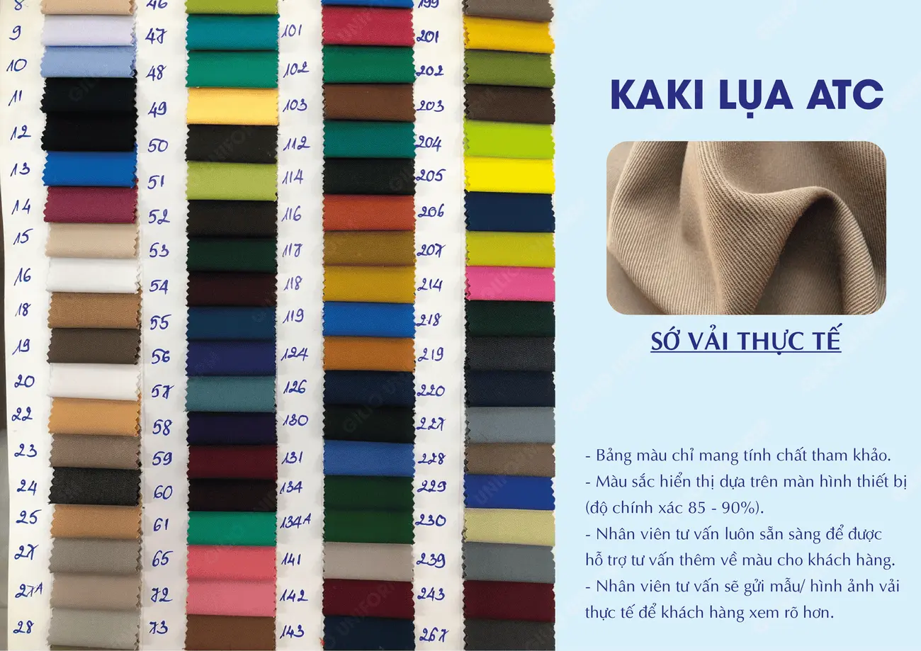 vải kaki lụa ATC